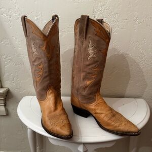 Dan Post Tan and Brown Cowboy Boots